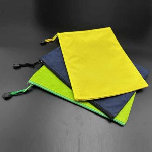 3Pcs Color Gridding Waterproof Zip Bag A5 7.1inchX9.6inch Document Pen Filing Products Pocket Folder Stationery Storage Bag