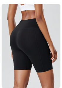 High Elastic Booty Lifting High Waist Yoga Shorts For Women Striped Side Quick Dry Tummy Control Gym Fitness Running Leggings