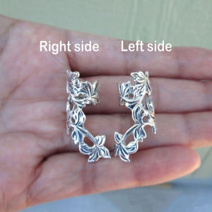 Huitan Aesthetic Clip Cuff Wrap Earring for Women Non Pierced Antique Silver Color Personality Accessories Female Trendy Jewelry