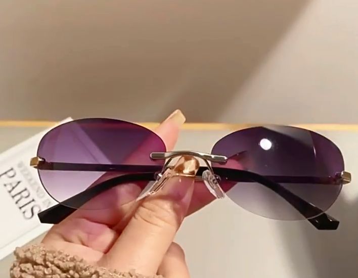 NMW The Matrix Neo Rimless Sunglasses Shades for Men Aesthetic Y2K