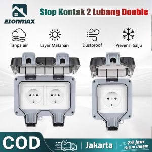 Stop Kontak IP66 Waterproof Outdoor Wall Socket Box Kotak Tahan Air Hujan Anti Debu