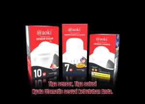 3 VARIAN AOKI LAMPU BOHLAM SENSOR CAHAYA UV & SUARA LED OTOMATIS - Radar & Sensor Gerak Hemat Energi Ak 5703 sr / Ak 5701sc / Ak 5702 ss