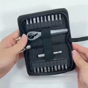 22-piece portable ratchet wrench set