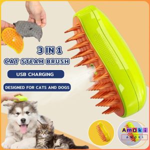 Amoki Pet Comb Steam Spray Massage Hair Combs Massages and Cleanses Brush for Dog Cat