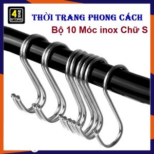 Set 10 Móc Treo Inox Chữ S Đa Năng Đầu Tròn Không Gỉ Siêu Chắc Rất Tiện Dụng Chịu Lực Tốt Treo Các Dụng Cụ Nhà Bếp Phòng Tắm Treo Hàng Hóa Cho Đồ Đạc Gọn Gàng