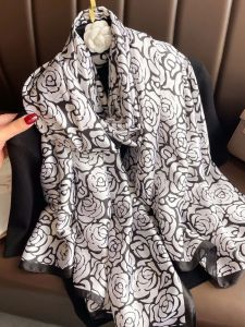 Khăn Choàng Lụa Mỏng Thời Trang Chống Nắng Hoa Trà Xuân Hè Đa Năng Cho Nữ Quần Áo Và Phụ Kiện Mùa Hè 2025 Chất Liệu Lụa Nhân Tạo