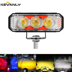 KEVANLY | 1/2pcs Mini Lens Spotlights White Yellow Stobe Work Light Hi/Low Beam Fog Lamps for Car RV SUV UTV 12V Headlight Driving Light