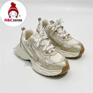 ABC Defier Thick Bottom Dad Shoes for Girls Casual Breathable Mesh Sports Sneakers for Middle And Large Children