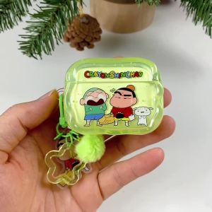 CRAYON SHINCHAN | Crayon Shin Chan Earphone Case For Airpods 1 2 3 4 5 Pro2 Pro3 Wireless Bluetooth Cute IMD Headset Protective Cover With Pendant