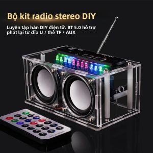 Bộ Radio FM Tự Làm 87.5-108MHz Với Bộ Khuếch Đại 2x3W Loa Bluetooth Hiển Thị Phổ Điện Tử Mô-đun Thực Hành Hàn Điện 5V DC