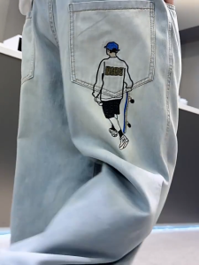Skateboard Boys Pants for Kids Denim Staright Street Jeans for Kids Boy Maong Pants Kids Boys 7-15Yrs