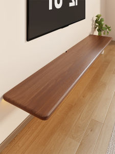 MUGG | Wall-mounted TV Shelf Wooden Walnut Antique Style