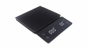 Vktech Stylish Digital Coffee Scale with Timer 3kg Capacity Accurate 0.1g for Home Barista and Baking in Black