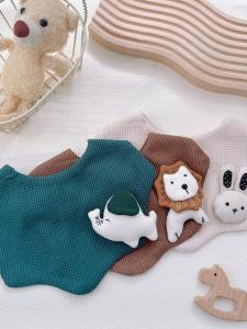 Rizyrizy | Waffle Weave 100% Cotton Baby Bibs Cartoon Design