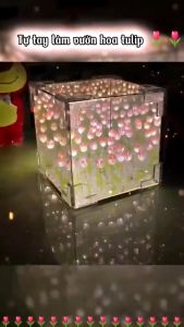 ทิวลิปไฟกลางคืน เซตทํากิ๊ฟ diy ทิวลิปไฟกลางคืน ถุงของขวัญตื่นเต้นอะคริลิค LED ตกแต่งโคมไฟกลางคืน โคมไฟตั้งโต๊ะดอกไม้ของขวัญ ดอกไม้ปัจฉิม ของขวัญปัจฉิม