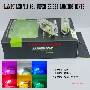 SEPASANG LAMPU LED T10 GS1 DIAM 5 TITIK LUMINOS NINE LUPER BRIGHT UNTU LAMPU SEIN SENJA PLAT NOMOR MOTORR DAN MOBIL