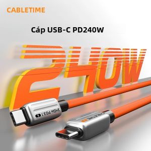 CABLETIME PD 240W Sạc Nhanh USB C Sang USB C Cho Máy Tính Xách Tay MacBook Samsung iPad - Cáp Dữ Liệu Bộ Đổi Nguồn Loại C