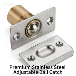 Invisible Adjustable Ball Catch Stainless Steel Closet Door Lock and Hardware Low-Profile Door Latches for Wooden Doors