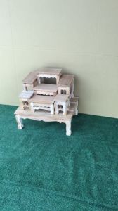 โต๊ะหมู่บูชาไม้สัก 7 หน้า 4 ไม้สักแท้ ยังไม่ได้ทำสี ขนาด กว้าง 34 ซม. ยาว 48 ซม. สูง 43 ซม.