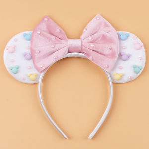 Disney Mickey Girl 3.3" Velvet Ear Headband For Girls Soft Butterfly Knot Headband Halloween Party Christmas Hair Accessories