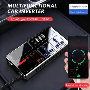 Seemetal xe di động INVERTER 12V/24V để 220V Outlet Adapter với 3 cổng USB nhanh chóng sạc ô tô sạc cho Auto Car Xe tải SUV RV