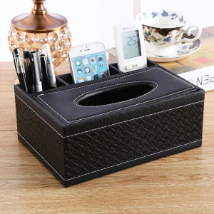 Multi-Function Leather Tissue Box