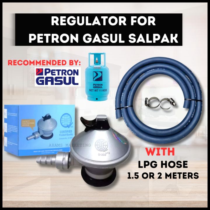 LPG Gas Regulator For Petron Gasul with hose TPA LR2620BR (DE SALPAK