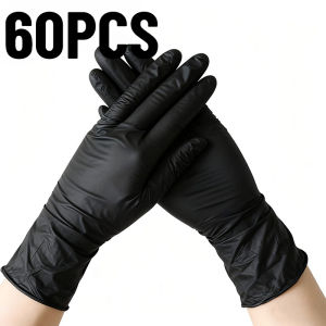 30/60/90PCS Disposable Black Nitrile Gloves Disposable Cleaning Gloves Home Kitchens Pet Bathing Essential Cleaning Tools