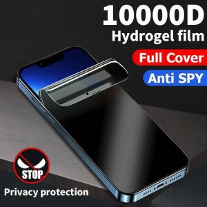 Bảo hiểm đầy đủ chống nhìn trộm hydrogel miếng dán film mềm cho iPhone 6 6s 7 8 Plus SE X XR Xs Max 11 12 13 14 15 Pro Max Mini Plus cộng với matte chống ánh sáng xanh chống nhìn trộm miếng bảo vệ màn hình không kính cường lực