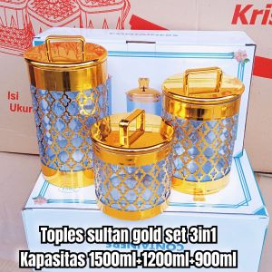 toples lebaran 1000ml viral set toples Calista blimbing 1 set 5 toples+nampan
