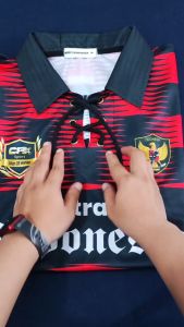 Jersey Olahraga Dryfit Motif Timnas - Warna Ivory/Burgundy/Cahaya Kuning/Biru Laut - Lengan Pendek - Ukuran M-2XL