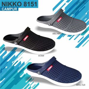 Sandal Selop Sepatu Laki Hitam Murah / Sepatu Kuliah / Sandal Tahan Air Sepatu karet pria 8153