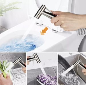 304 Stainless Steel Bidet Spray 3 meter Tel Line / 1.5 meter Soft Pipe High Pressure Toilet Hose Bathroom Faucet 3157