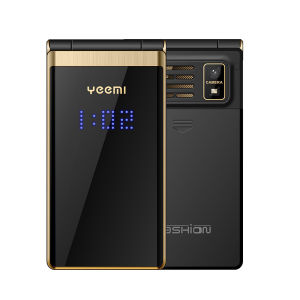 Yeemi M2-C Flip Mobile Phone 1800mAh Battery 2.8 Screen Big Button Loud Speaker GSM 2G CellPhone Free Leather Bag Flashlight