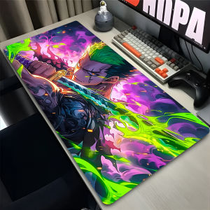 Bandai | Big Mouse Pad one piece Zoro Cool Japanese Anime Desk mat Computer Gaming Accessories Anti-fray Gamer HD Print Extended Mousepad