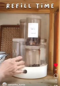 Toples Bumbu Dapur Estetik 1500 ml ( Muat Spageti ) - Tutup Gold/PUTIH