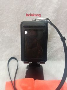 ID Card Lanyard Name Tag holder tutup buka menggunakan kancing double flip