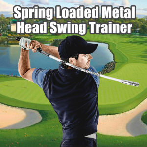 PLAYEAGLE Metal-head Golf Swing Trainer Warm Up Golf Practice Aids for Improve Swing Strength and Tempo Golf Training Equipment 1pc/pack