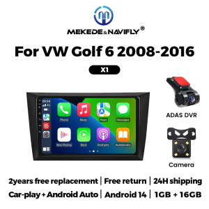 MEKEDE&NAVIFLY Android 14 For Volkswagen VW Golf 6 2008-2016 Car Stereo 2Din Autoradio Carplay Host unit 9" Android touch screen