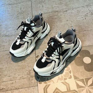 IELGY รองเท้าผ้าใบเด็กผู้หญิง2024ใหม่พื้นรองเท้าหนาพื้นหนาน้ำหนักเบาลำลองรองเท้าคุณพ่อเด็กผู้หญิง