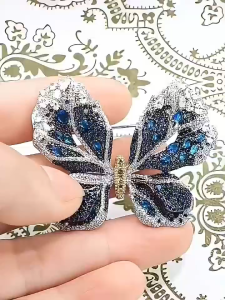 Elfindo-257 Bros Kupu - Kupu Crystal Anti Karat Fashion Wanita Terbaru