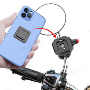 SEAMETAL Motorcycle Snap-on Mobile Phone Holder Bicycle Magnetic Automatic Alignment Holder
