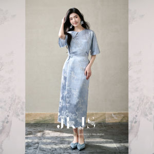 JK＆JS | Đầm Cheongsam Phong Cách Trung Quốc Mới Truyền Thống với Dây Nịt Eo