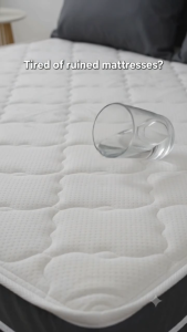 100% Waterproof Leather Mattress Protector Foam Cover With Long Zipper Solid Color Fitted Bed Cover