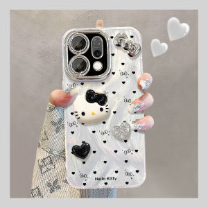 Creative Butterfly Knot KT Cat Design Phone Case for Oppo Reno Series Full Cover Lens Protection Silicone Shockproof Female Model