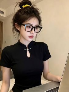 PEIXI | Design Sense Hollow Out Fitted Versatile T-shirt