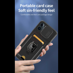 Casing untuk Oppo A54 A55 A58 A74 A78 A95 A15 F19 Reno 6 5G Camslider Softcase with Card Slot