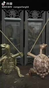 【YY26】Creative Kung Fu Turtle Zinc Alloy Incense Holder – Aromatherapy Desk Decor