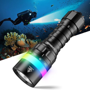 Sofirn | Sofirn SD08 3200lm Range 385m Diving Flashlight Powerful Rechargeable 21700 Underwater Deep Flashlight with 360° RGB Indicator