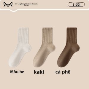 Tất dài MiiOW cho nữ làm vải cotton nguyên chất mỏng nhẹ kháng khuẩn chống mùi